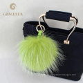 Customized supplier designer big fur fluffy ball keychain pendant